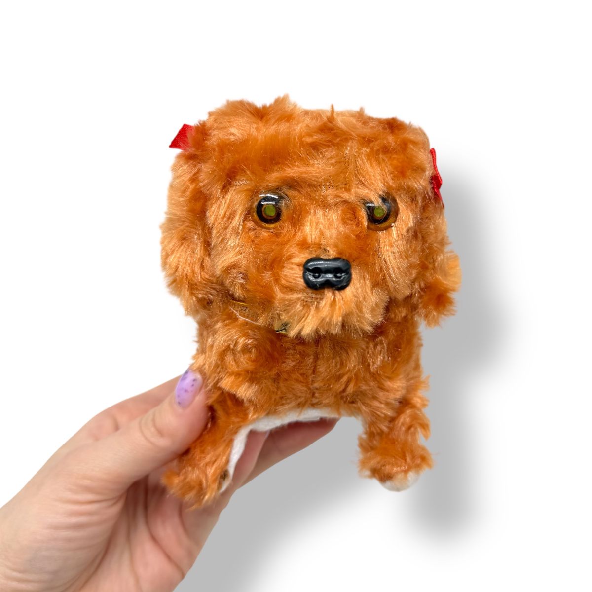 Собачка ходилка з бантом (КОРИЧНЕВА)  фото 2