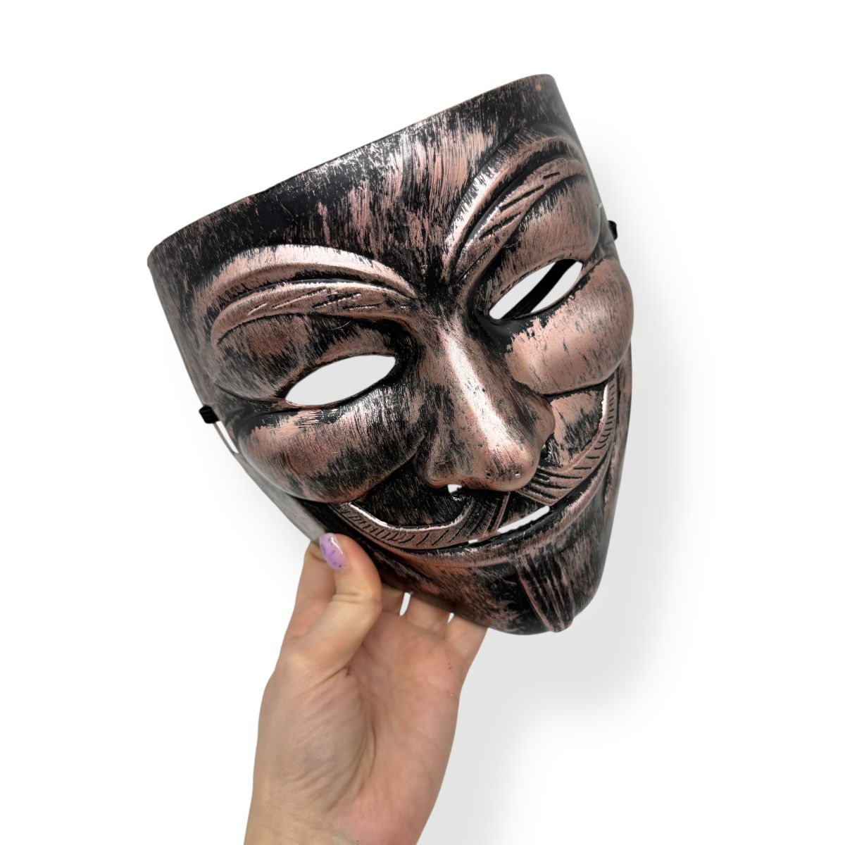 Маска Гая Фокса (анонімус), бронзова  фото 2