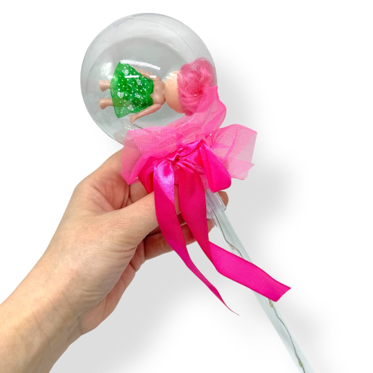 Паличка, що світиться з лялькою (малинова)  фото 2