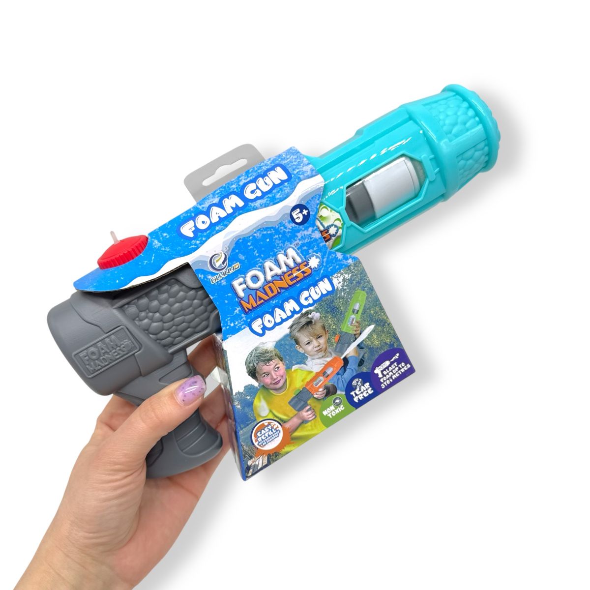 Водний пістолет стріляє піною (БЛАКИТНИЙ)  фото 2