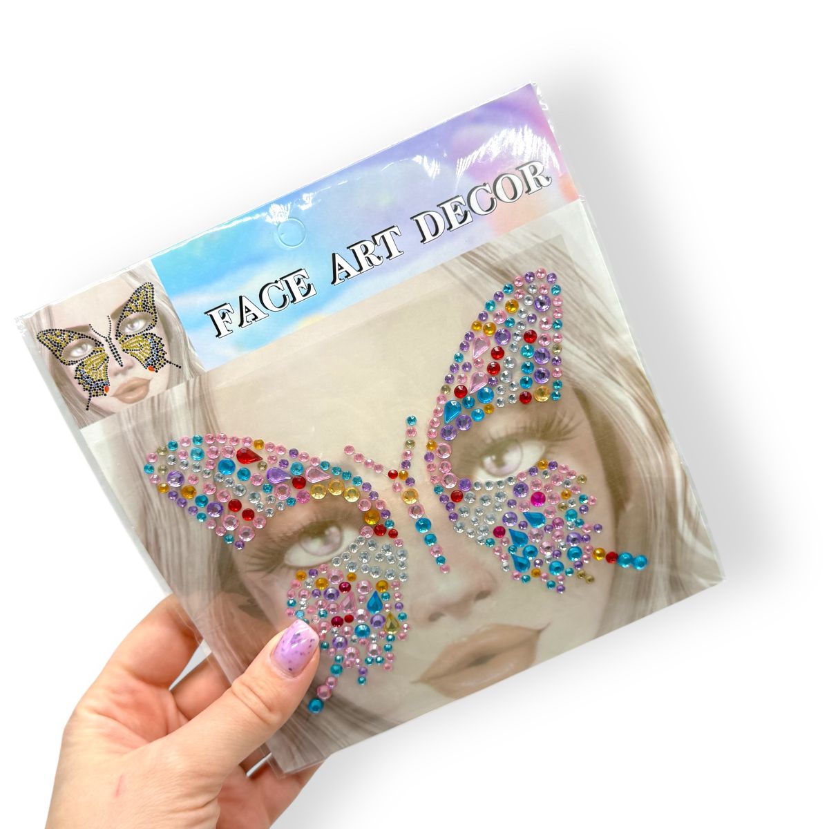 Наліпки-стрази для обличчя (блакитний)  фото 2