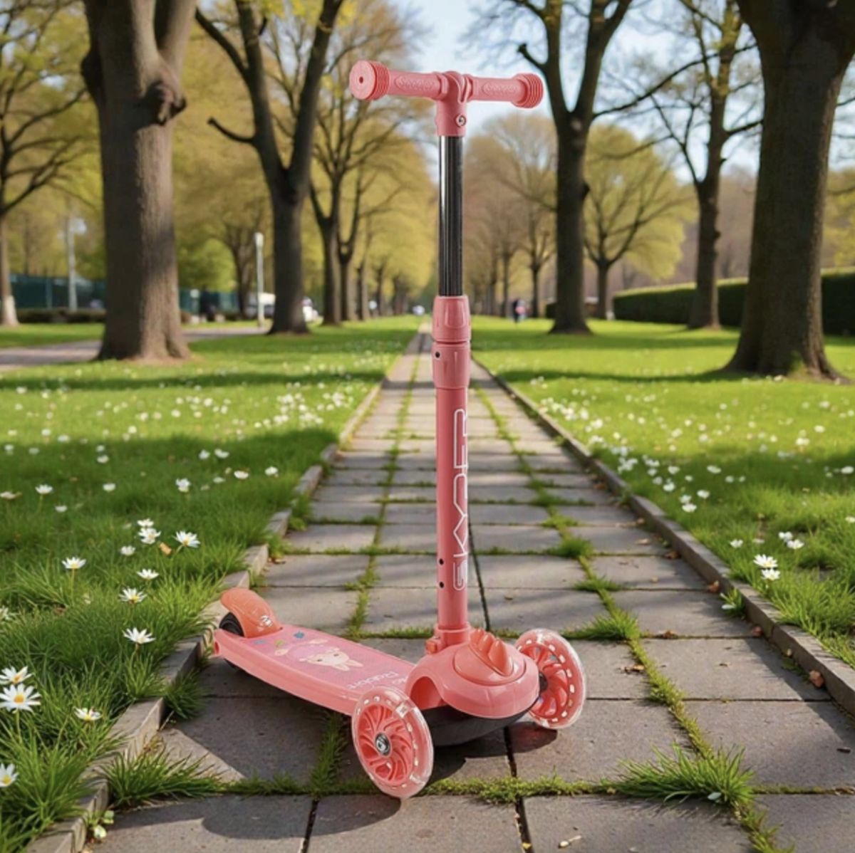 Самокат триколісний "Skyper" (12) колеса PVC зі світлом, кермо з`ємне  фото 2