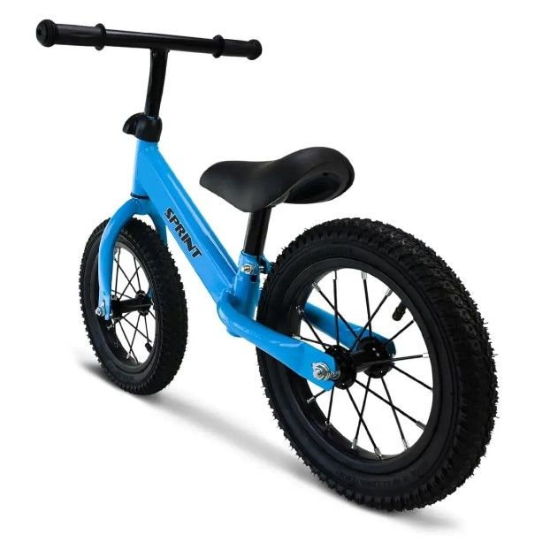 Велобіг (сталевий, колеса 12 дюймів надувні) синій  фото 2