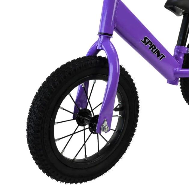 Велобіг (сталевий, колеса 12 дюймів надувні) фіолетовий  фото 2