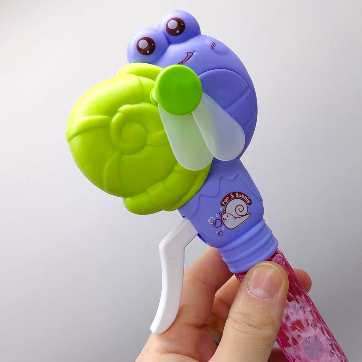 Мильні бульбашки "Равлик" ЦІНА ЗА 12 ШТУК В БЛОЦІ, розмір: 10. 5х5. 3х19. 8 см, механічний вентилятор, в коробці  фото 2