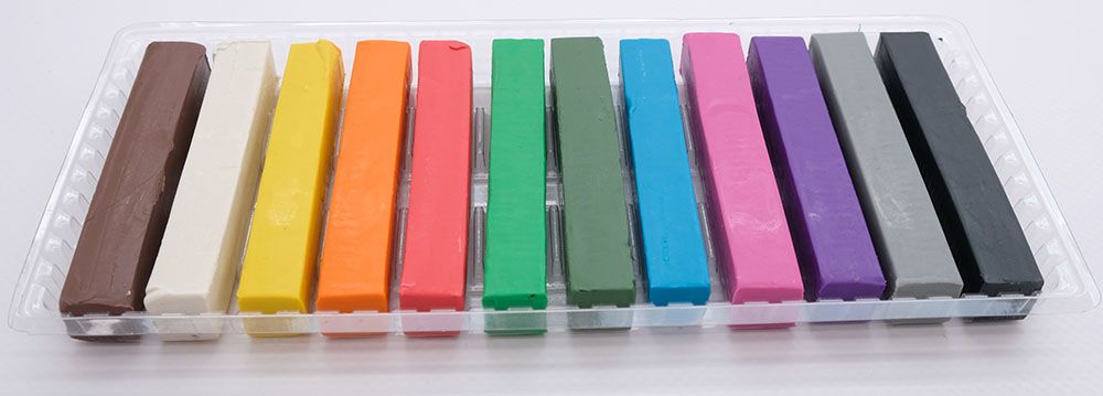 Пластилін квадратний восковий 12 кольорів  фото 2