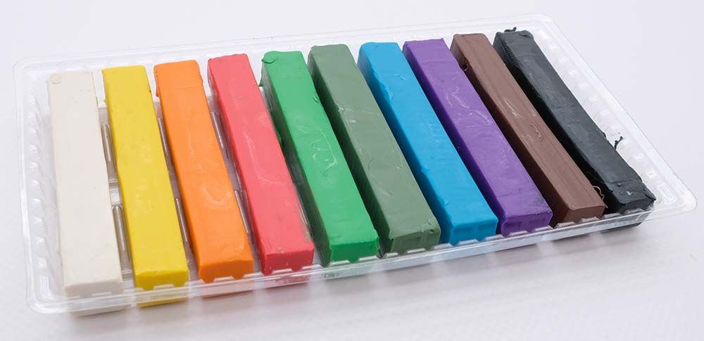 Пластилін квадратний восковий 10 кольорів  фото 2