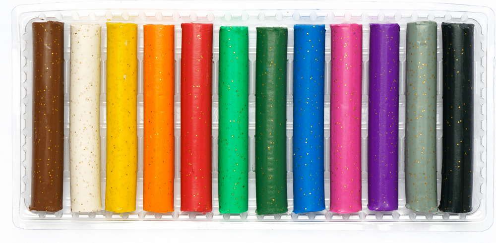 Пластилін круглий з блискітками 12 кольорів  фото 2