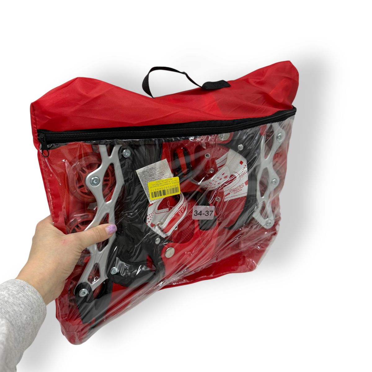 Ролики, колеса PVC розмір M (34-37) в сумці (ЧЕРВОНІ)  фото 2