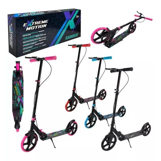 Самокат городской 2-х колес. стальной, колеса 200 мм (КРАСНЫЙ)  фото 2