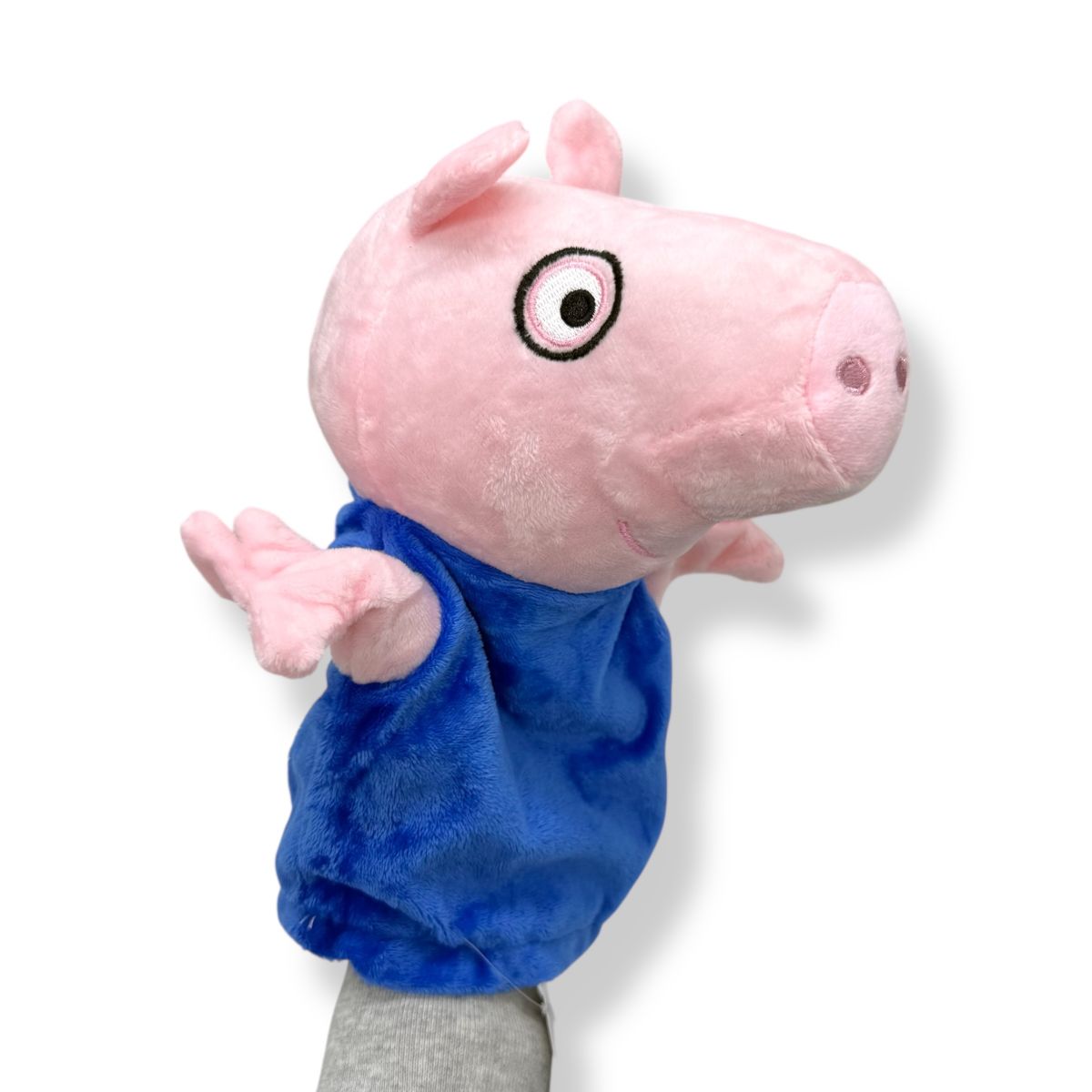 Мʼяка іграшка-рукавичка "Тато Свин" (СИНІЙ) 21см  фото 2