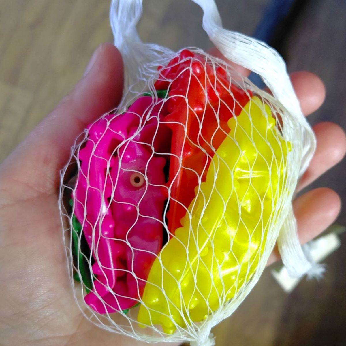 Мʼяч дитячий "Їжачок", 9 см, 4 шт в сітці  фото 2