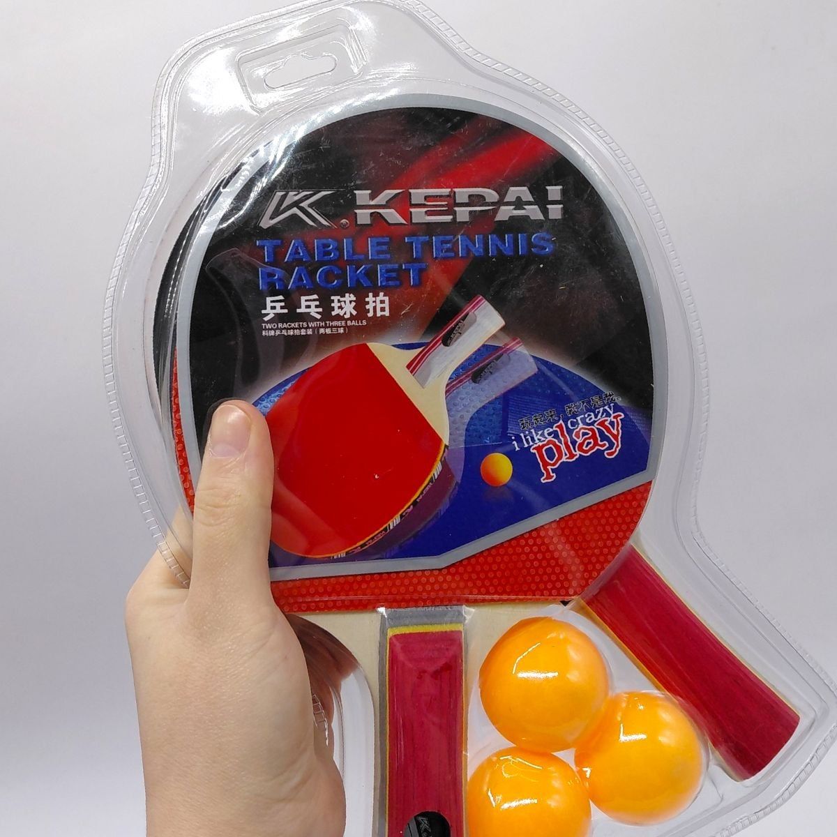 Ракетки для настільного тенісу з мʼячиками на блістері KEPAI KP-0235  фото 2