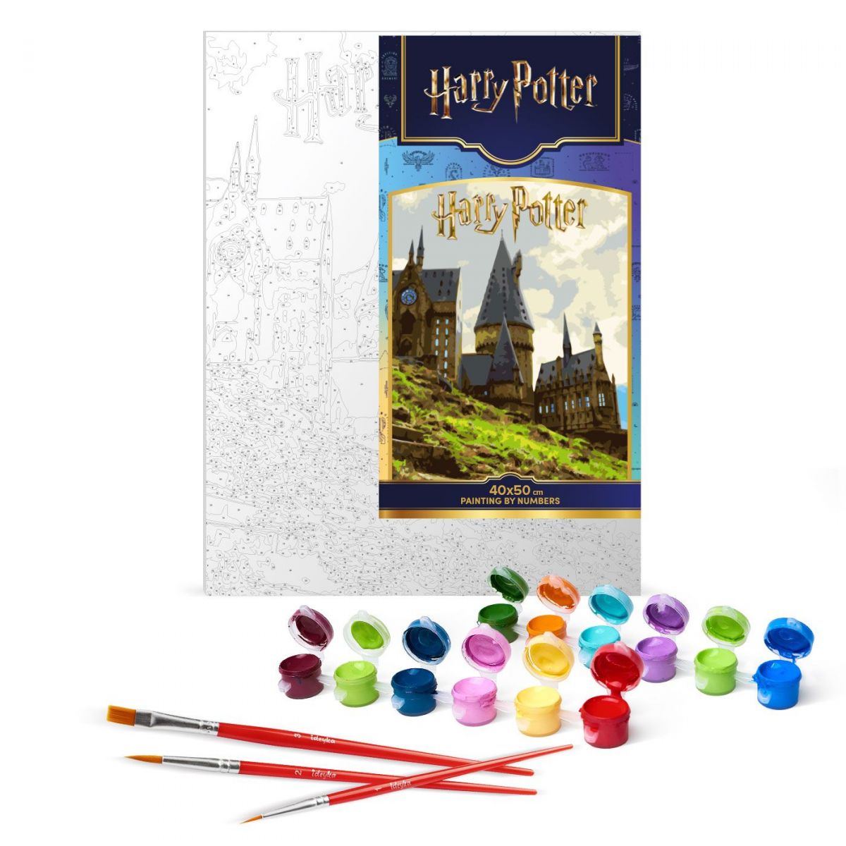 Картина за номерами з фарбами металік "Harry Potter: Пейзаж Гоґвортсу" 40х50см  фото 2