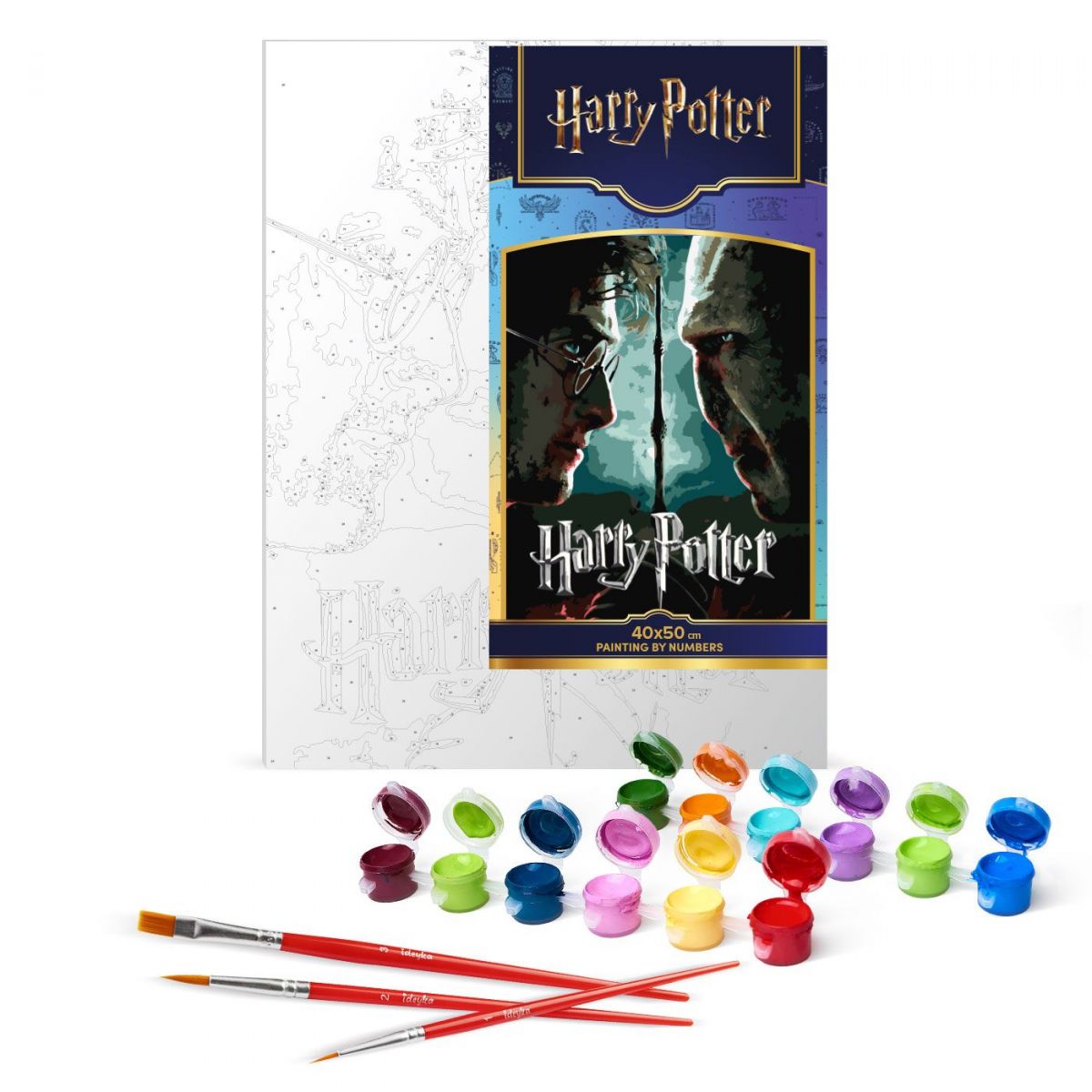 Картина за номерами з фарбами металік "Harry Potter: Гаррі та Волдеморт" 40х50см  фото 2