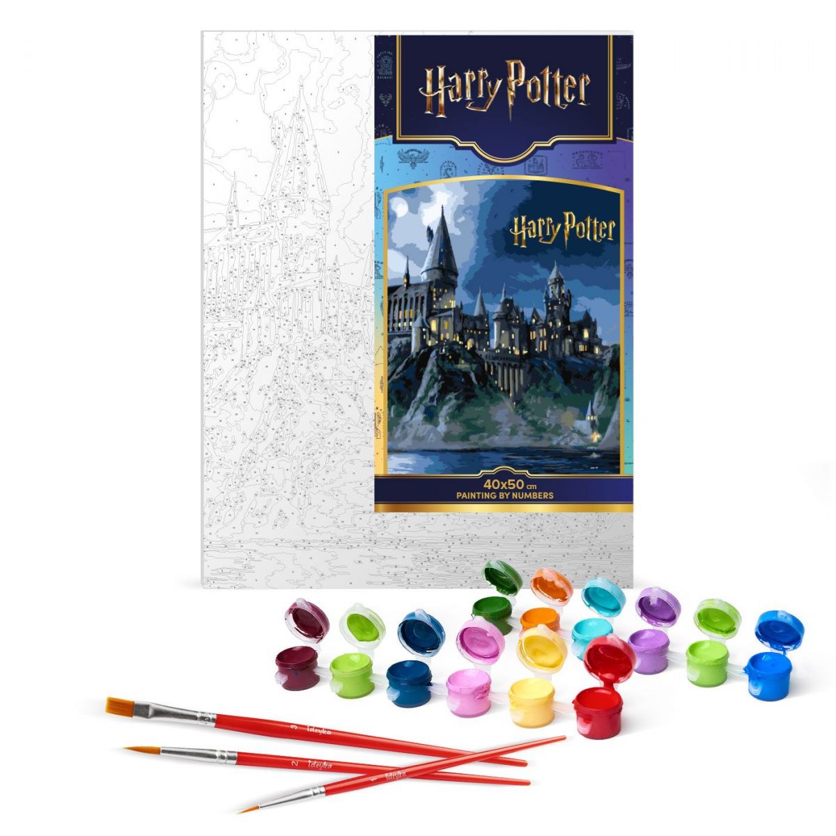 Картина за номерами з фарбами металік "Harry Potter: Гоґвортс вночі" 40х50см  фото 2