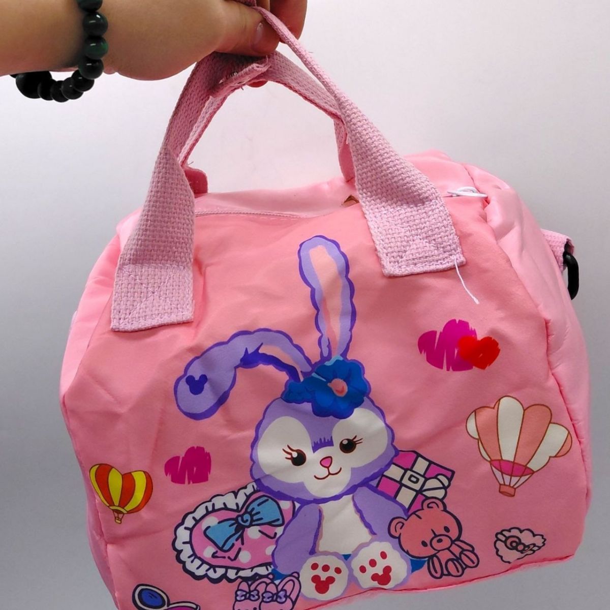 Сумочка текстильна, одне відділення, знімний регульований ремінець (РОЖЕВА)  фото 2