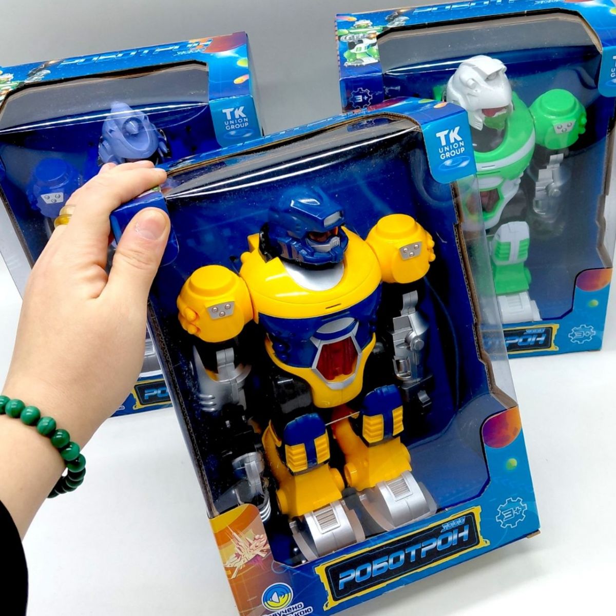 Робот "Роботрон" (укр), ходить, світло, звук, в коробці (СИНІЙ)  фото 2