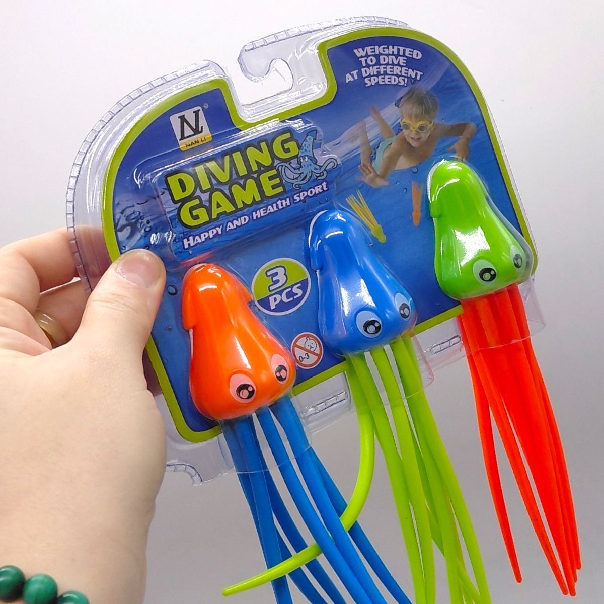 Іграшка для гри у воді "Кальмар", 3 шт в наборі (планшет 18*4*23 см)  фото 2