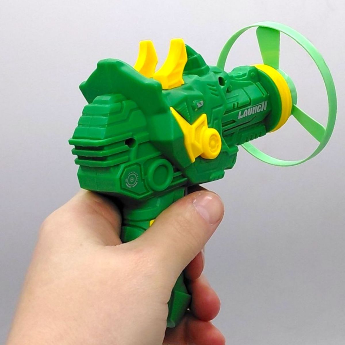 Пістолет -запускачка "Динозавр", 6 дисків у пакеті (ЗЕЛЕНИЙ)  фото 2