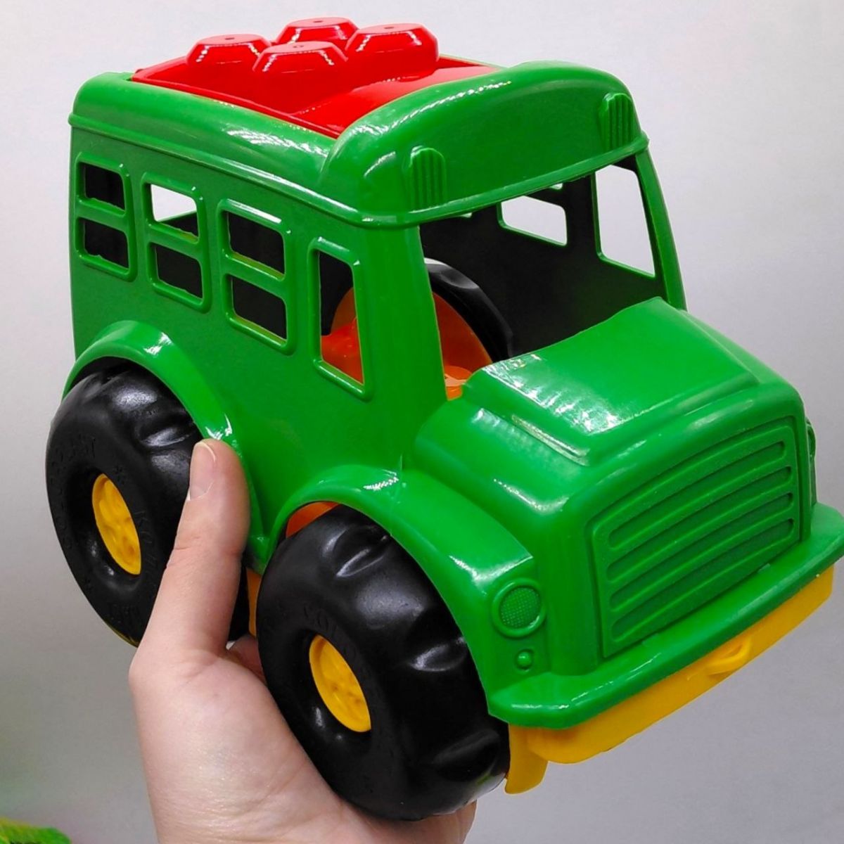 Автобус "Бусик №1" + лопатка і грабельки (зелений)  фото 2