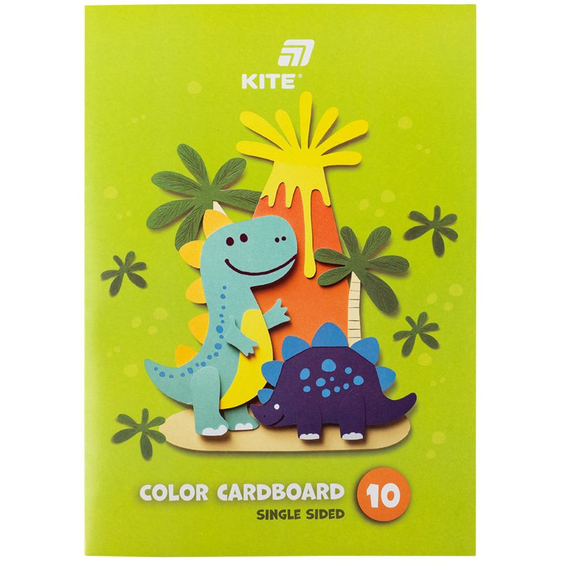 Картон кольоровий одностор.  А4 (10арк/ 10кол), папка, Kite  фото 2