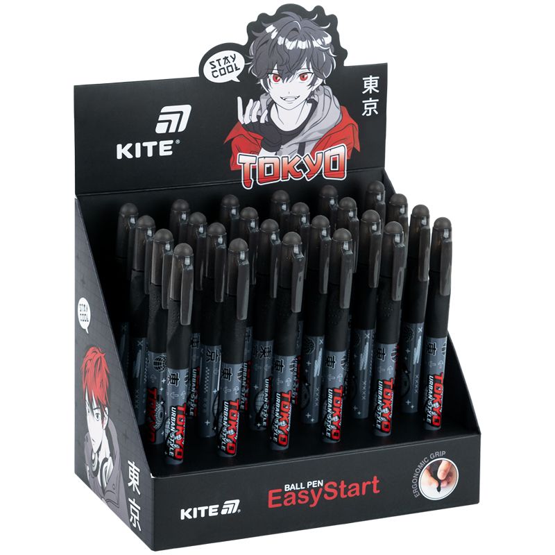 Ручка кулькова Kite EasyStart, Tokyo, синя  фото 2