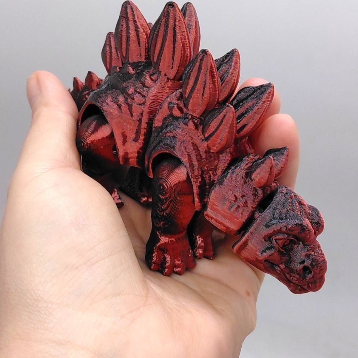 Іграшка рухлива 3D Динозавр 18 см, Стегозавр (РОЖЕВИЙ)  фото 2