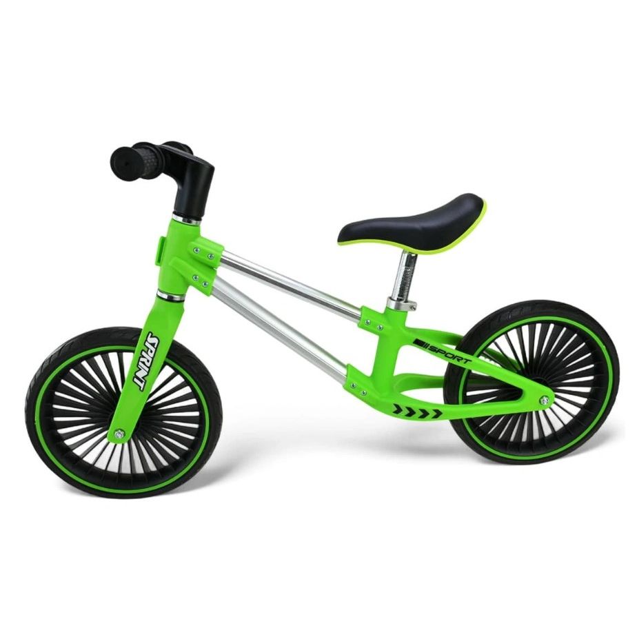 Велобіг сталевий, колеса 12 дюймів PU, зелений (у короб.  63*16*43 см)  фото 2
