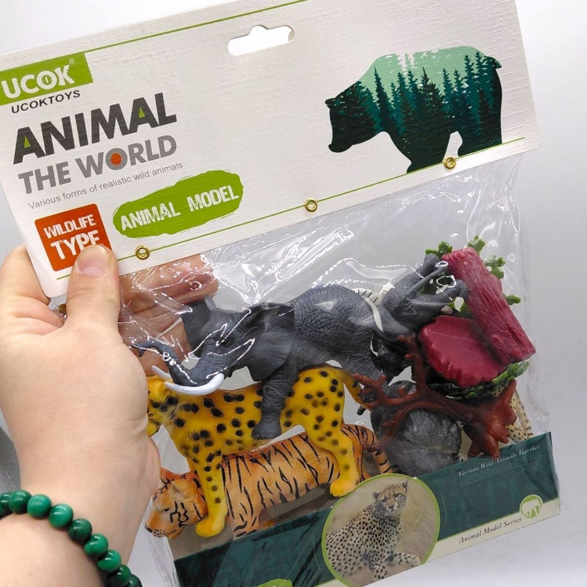 Набор животных "Дикие животные" (фигурок, декорации, средняя длина 11 см, в пакете)  фото 2