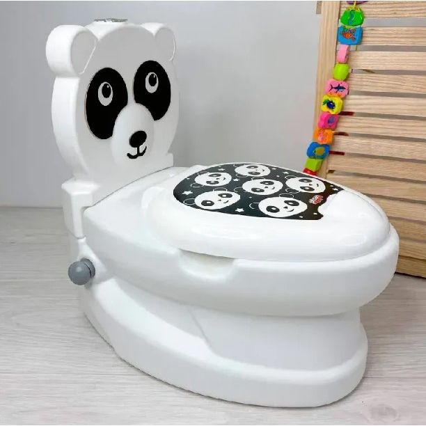 Горщик "Панда", спинка, знімний горщик, тримач для паперу, звуки води, підсвічування кнопки, в коробці  фото 2