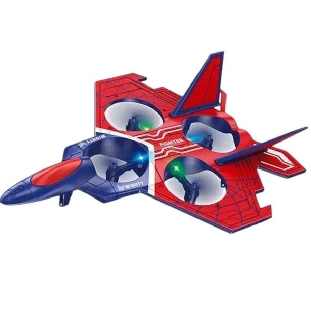 Літак на радіокеруванні (трюки, підсвічування, пульт 2. 4 GHz, акумулятор, запасні лопаті, в коробці)  фото 2