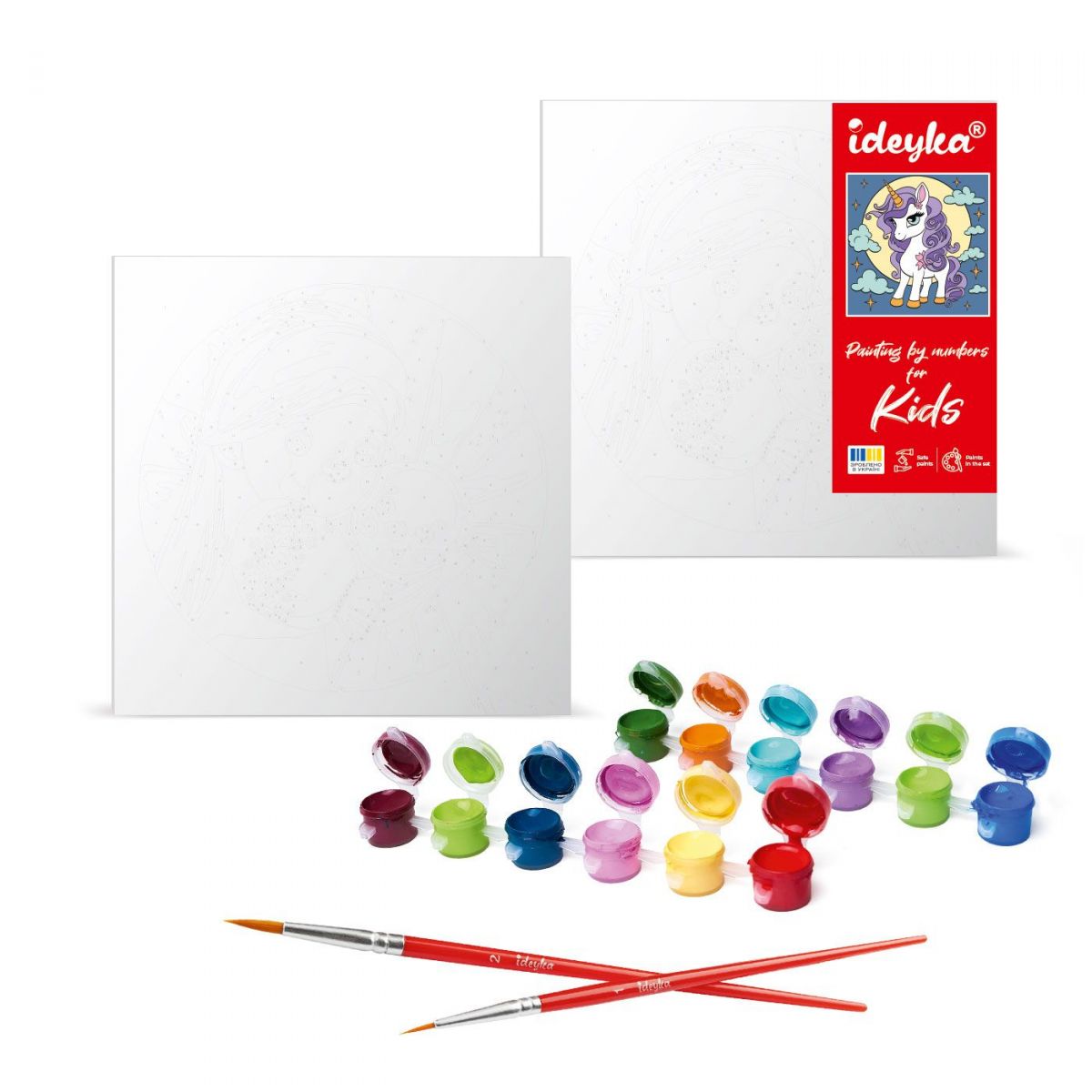 Набір для розпису по номерах для дітей "Ведмедик риболов" 25х25см  фото 2