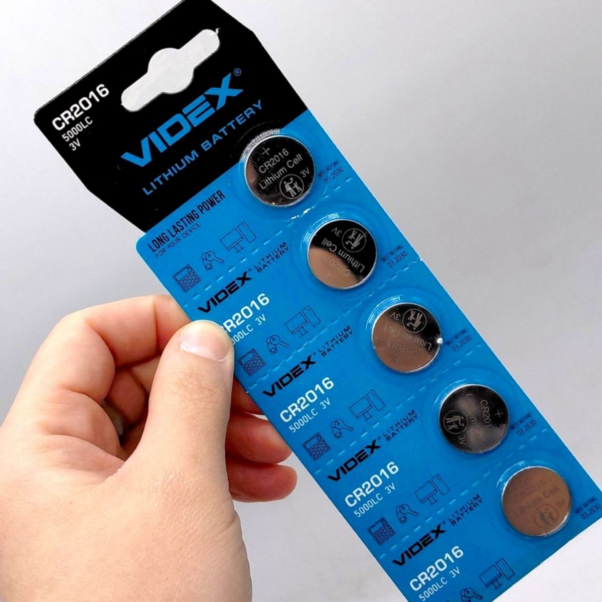 Батарейка Videx "таблетка" (5 шт на планшетке)  фото 2