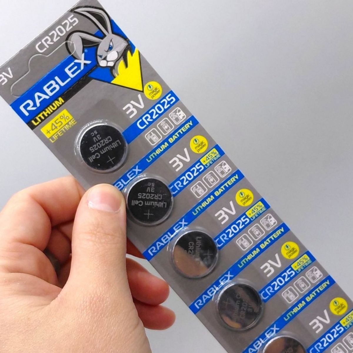 Батарейка RABLEX "таблетка" 3V CR2025 (5 шт на планшетке)  фото 2