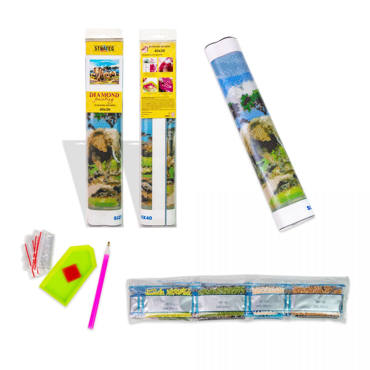 Алмазна мозаїка (картина) без підрамника "Чотирилапі" 40х50 см  фото 2