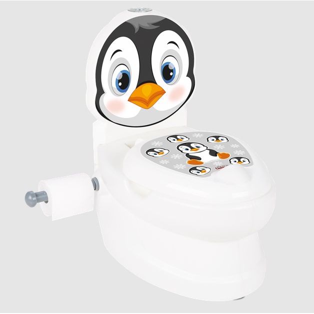 Горщик "Пінгвін" (спинка, знімний горщик, тримач для паперу, звуки води, підсвічування кнопки, в коробці)  фото 2