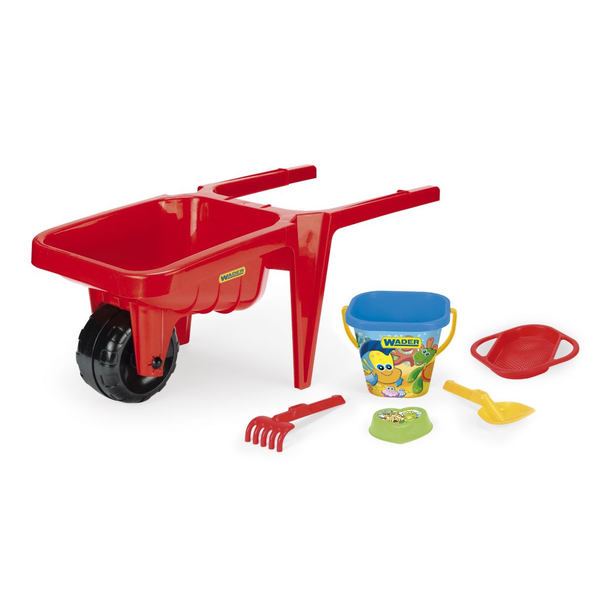 Візок для піску Гігант з набором до піску червоний  фото 2