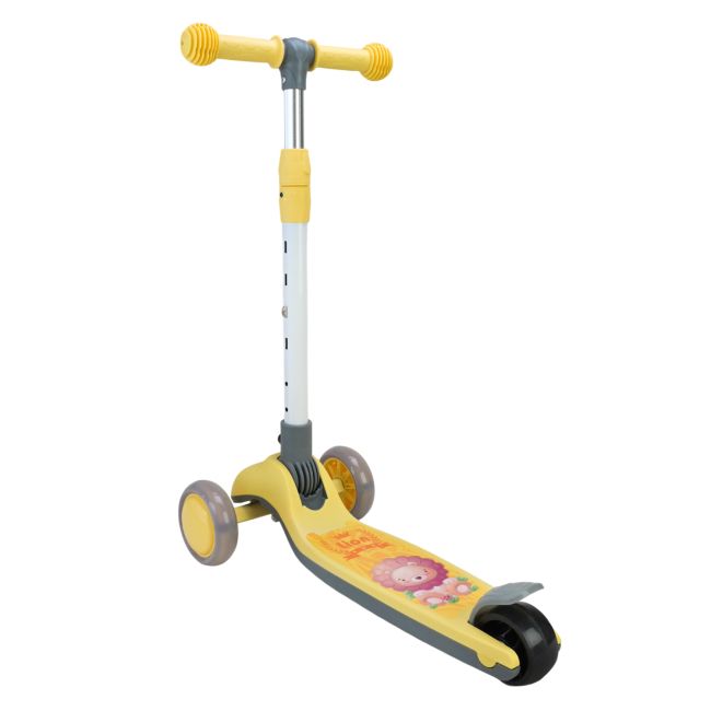 Самокат дитячий 3-х коліс, 2 колеса - PU світло, заднє - пластик, у коробці (ЖОВТИЙ)  фото 2