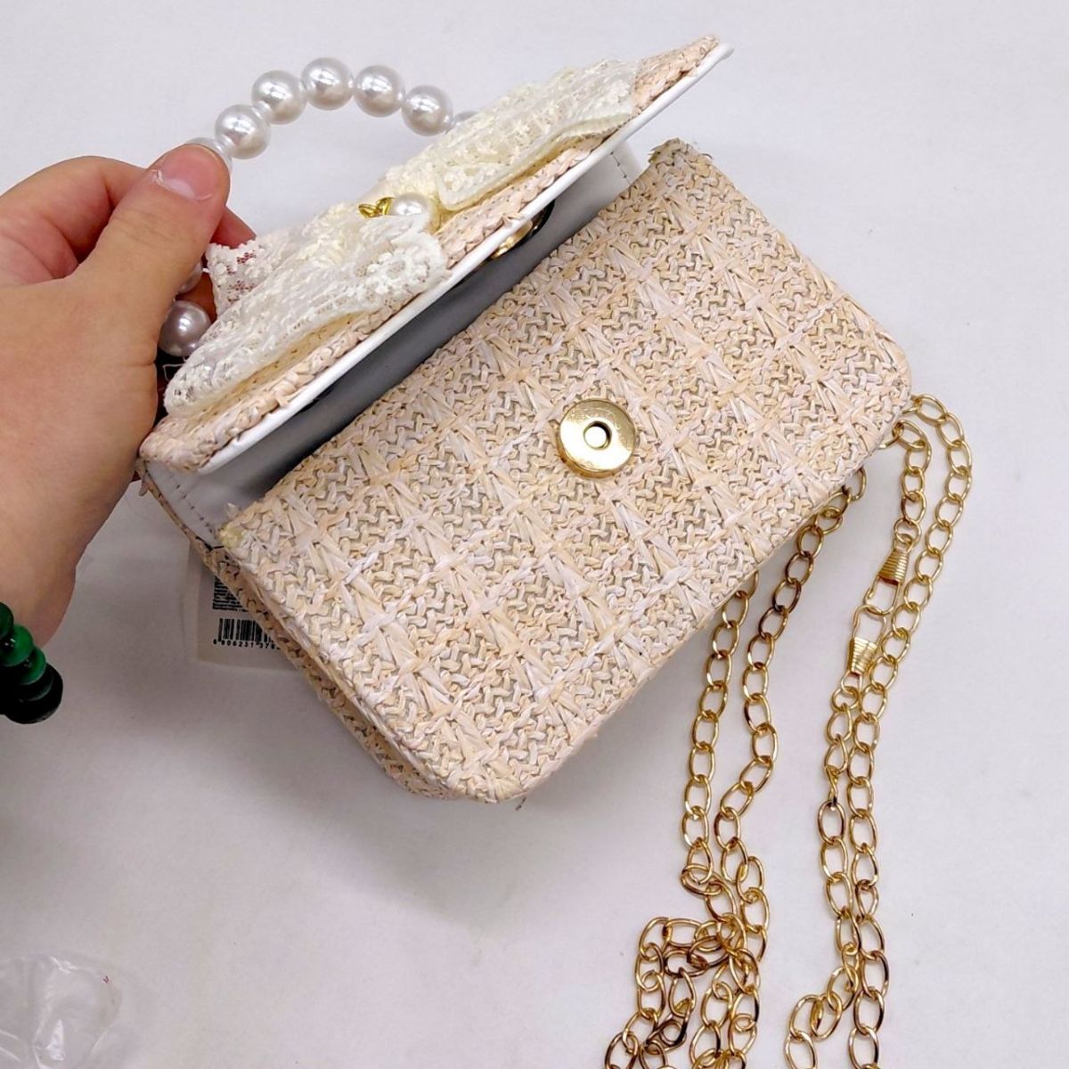 Сумочка детская с бантом 15х10х7 см (БЕЛАЯ)  фото 2