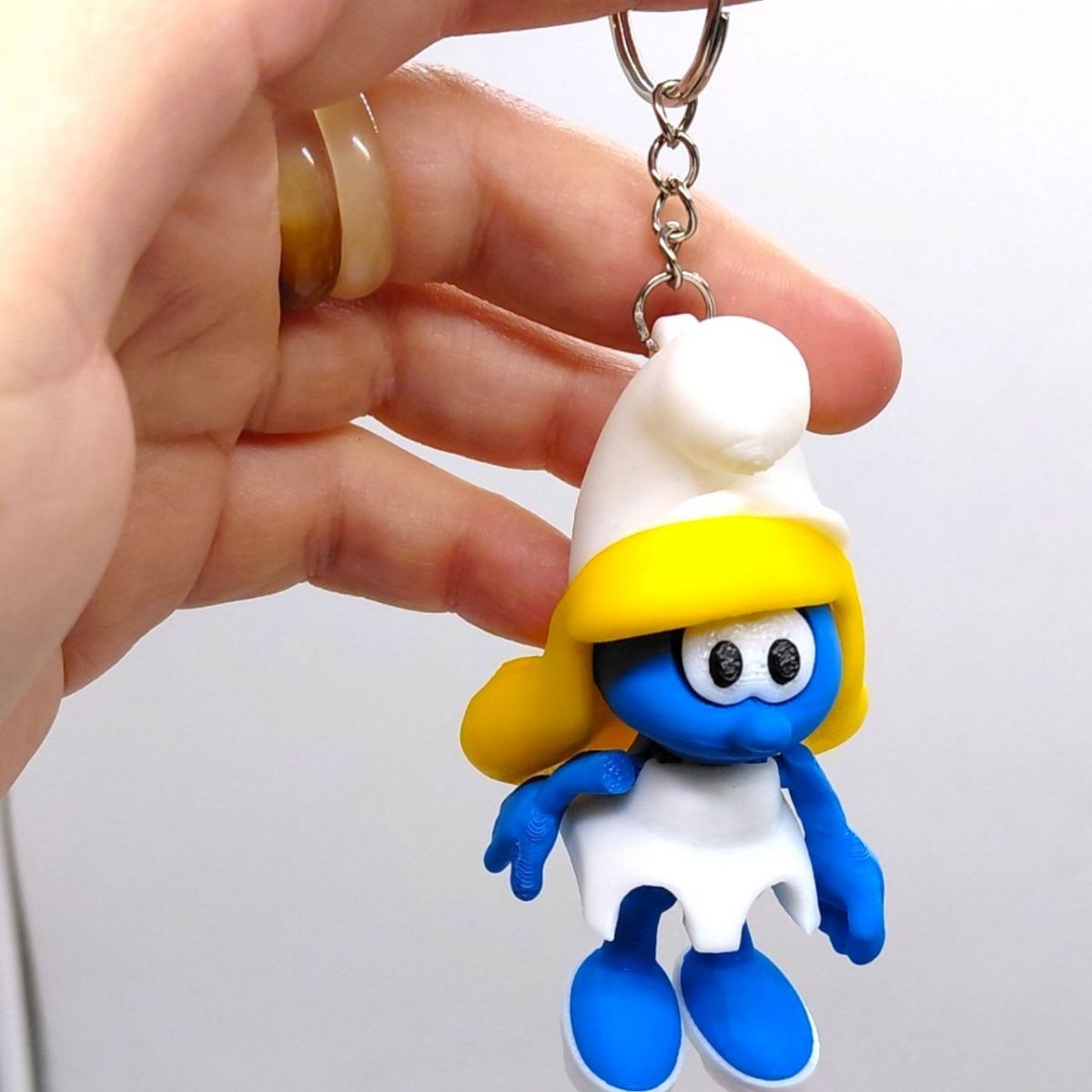 Брелок (3d печать) "SMURF SMURFETKA \ Смурфики", 8. 5 см  фото 2