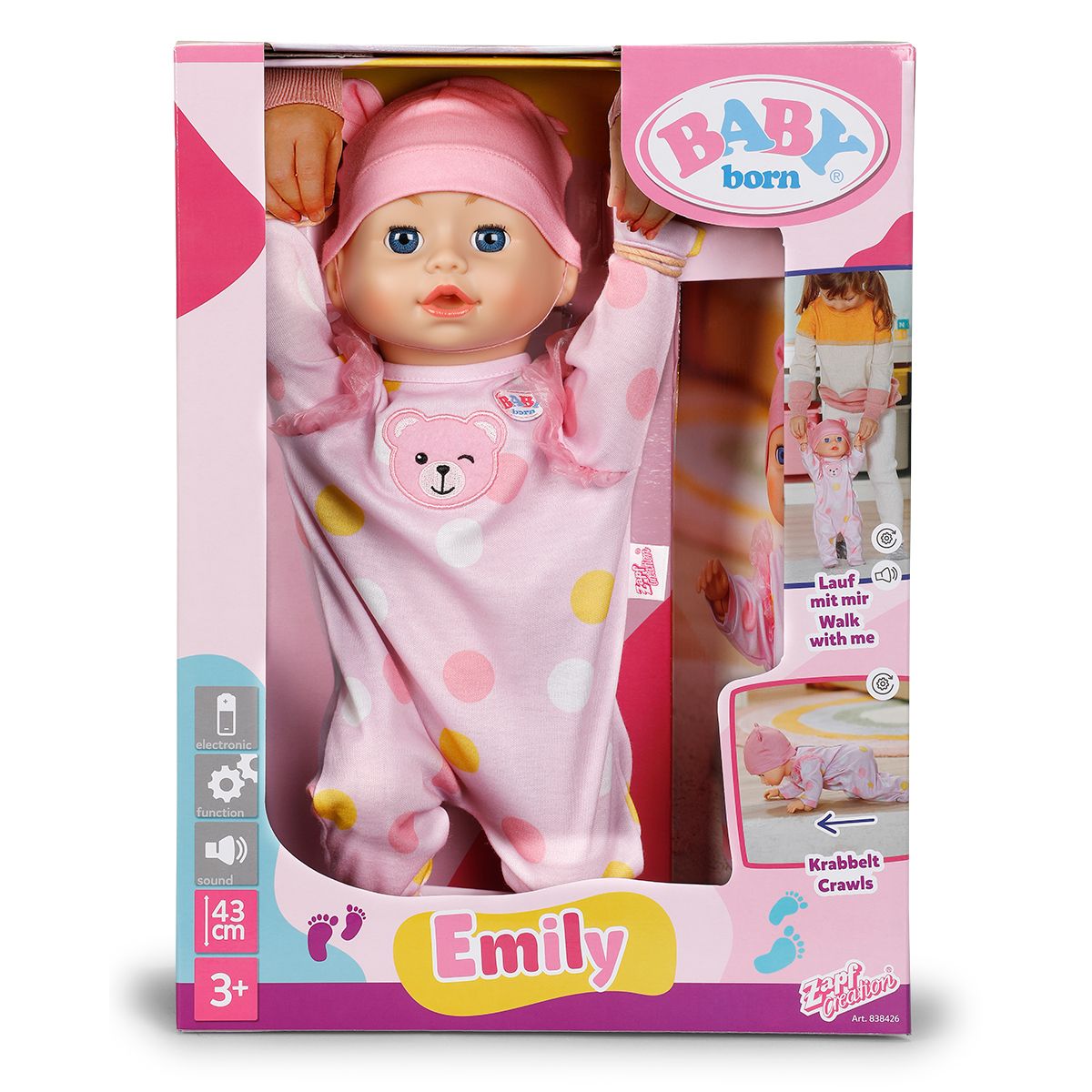 Интерактивная кукла Baby Born – Первые шаги Эмили (43 см)  фото 2