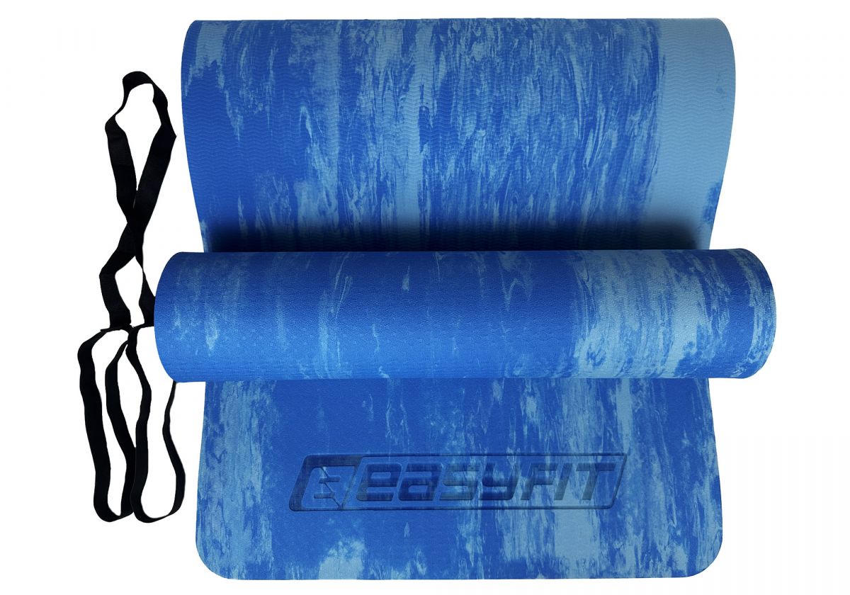 Коврик для йоги и фитнеса EasyFit s-EVA Mat 8 мм Синий  фото 2