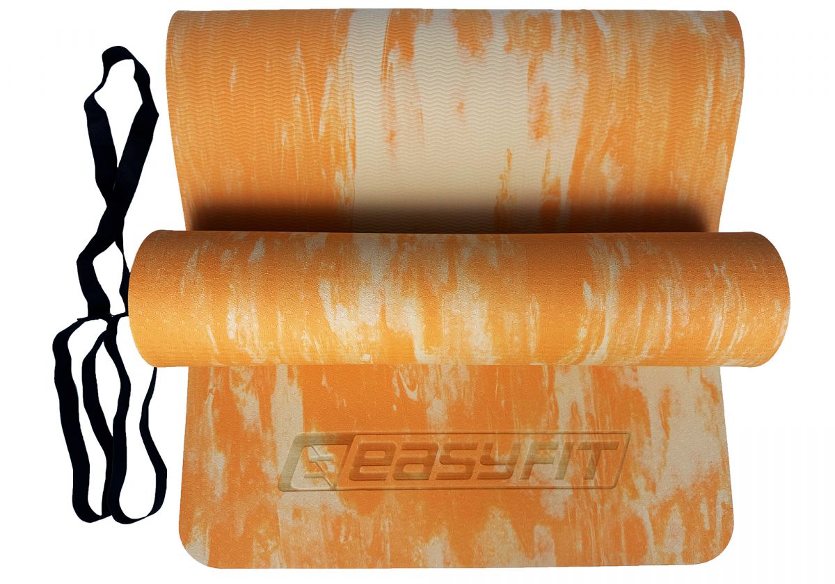 Килимок для йоги та фітнеса EasyFit s-EVA Mat 8 мм Помаранчевий  фото 2