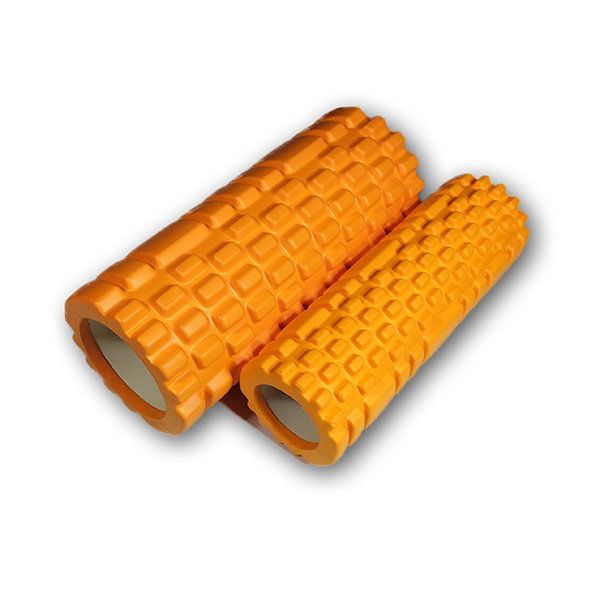 Массажный ролик EasyFit Grid Roller Double 33 см Оранжевый  фото 2