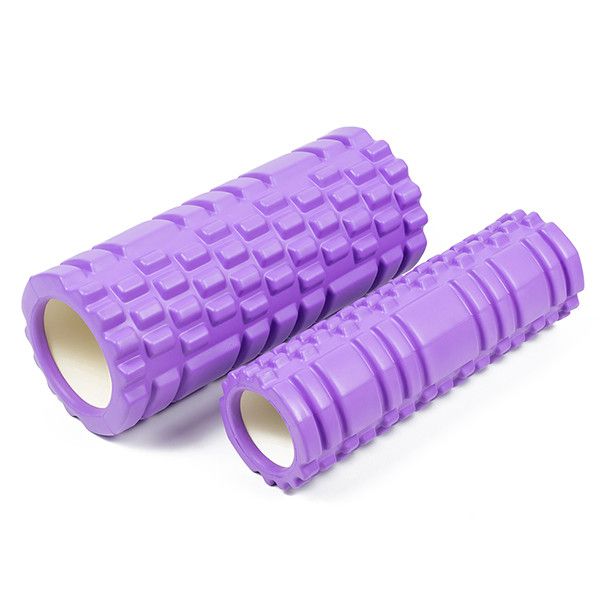 Массажный ролик EasyFit Grid Roller Double 33 см Фиолетовый  фото 2