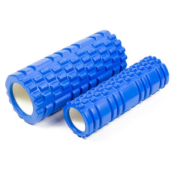 Массажный ролик EasyFit Grid Roller Double 33 см Синий  фото 2