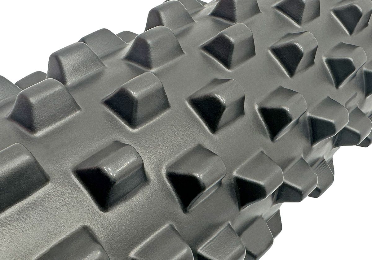 Масажний ролик EasyFit Grid Roller PRO 45 см Чорний  фото 2