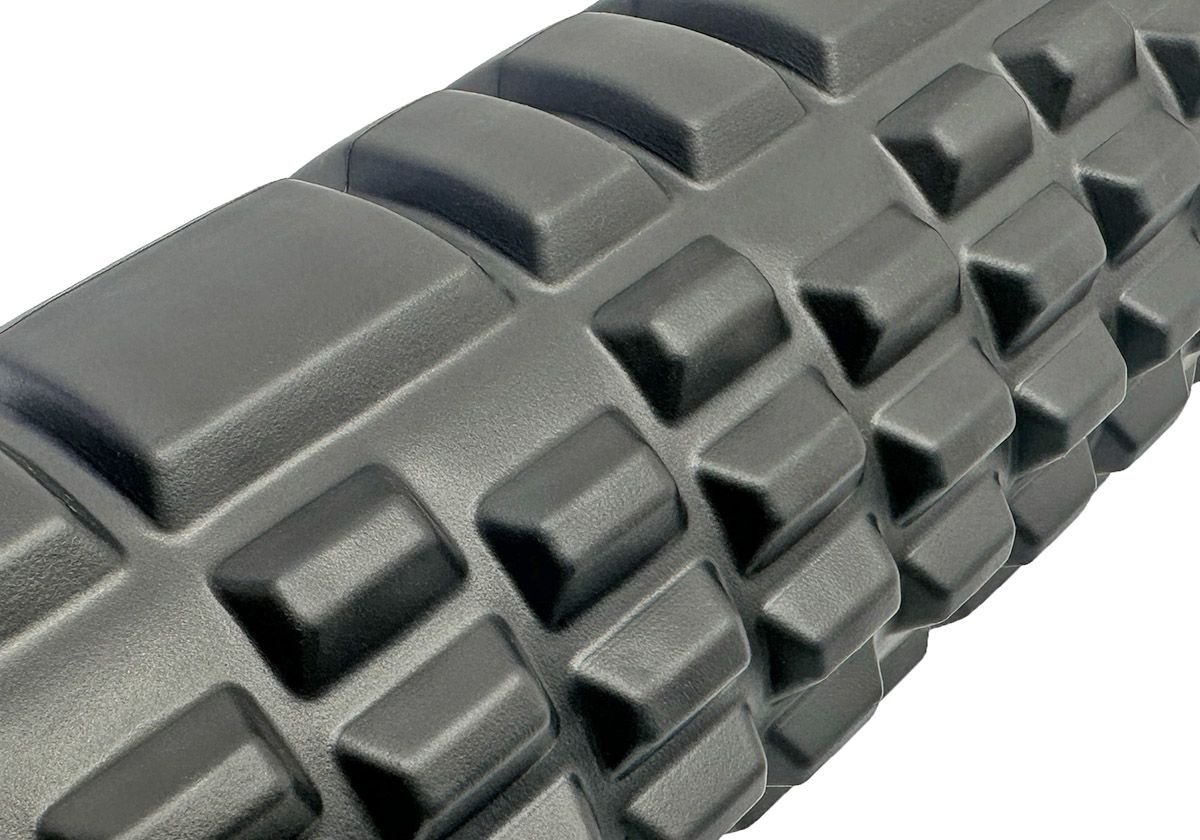 Массажный ролик EasyFit Grid Roller 45 см v. 2. 1 Черный  фото 2