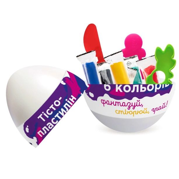 Набір для ліплення в яйці "Тісто для ліплення 6 кольорів"  фото 2
